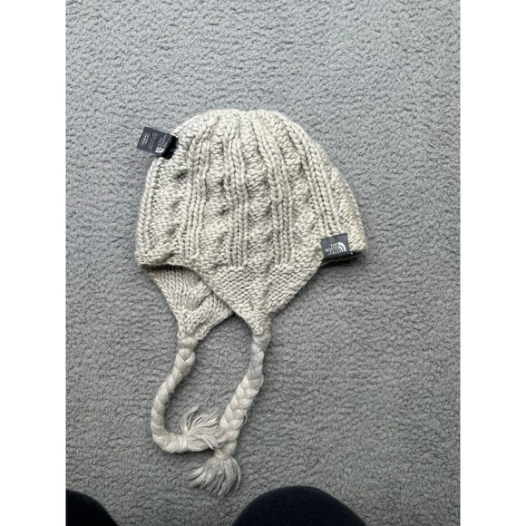 The North Face wool blend Cable Knit Hat with Ear Flaps & Braids - Picture 6 of 6